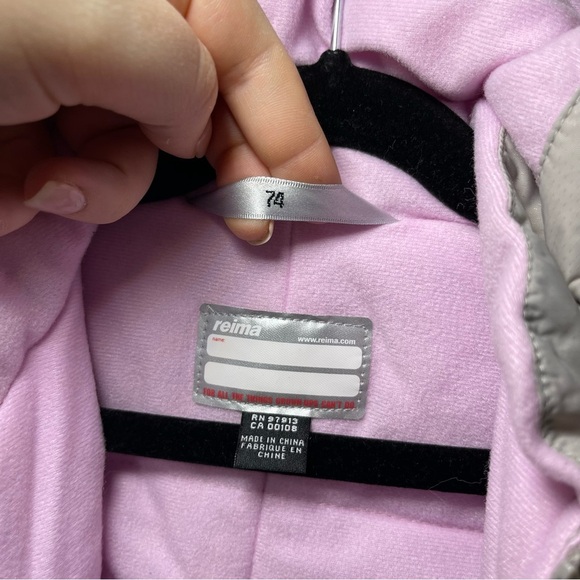 Reima Baby Grey snowflake one piece winter cold weather snowsuit in size 6-9M 74 - Picture 8 of 11